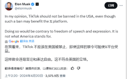 马斯克发文反对美国禁止TikTok：这样的做法有悖于言论和表达自由！